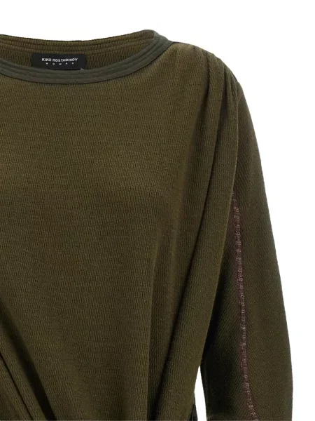 Lung rochie Kiko Kostadinov asimetrică verde
