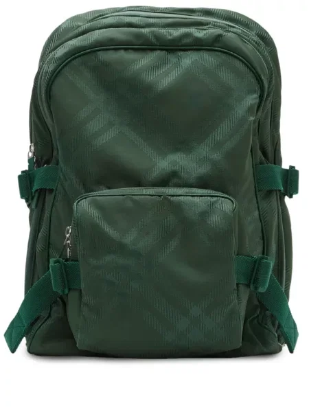 Rucsac Burberry în carouri din jacard verde