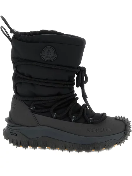 Botine Moncler cu șireturi din dantelă negru