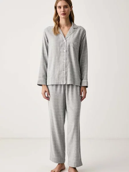 Lauren Ralph Lauren pyžamo s bavlnou šedé