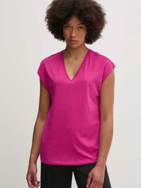 Тениска United Colors of Benetton лилаво розово
