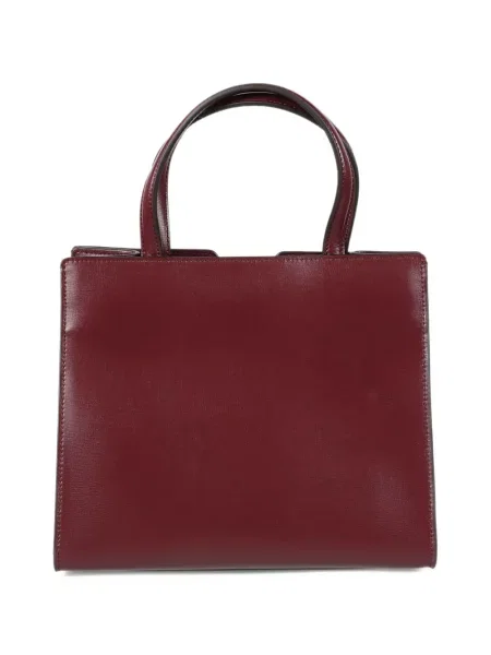 Кожена шопинг чанта Ferragamo с панделка червено