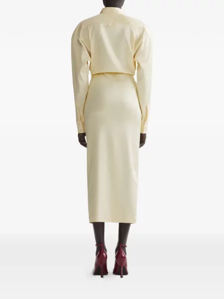 Rochie Mugler cu mâneci lungi galben
