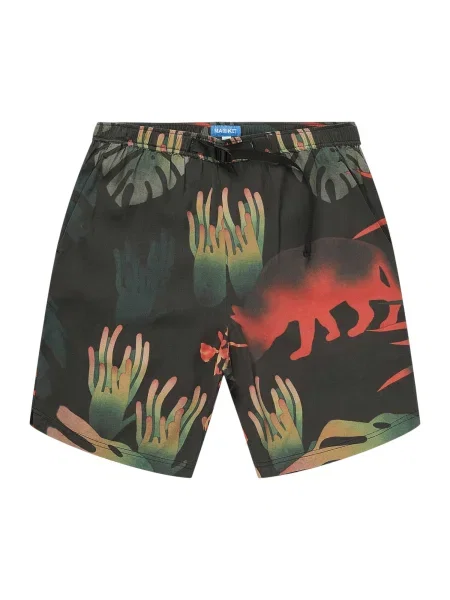 MARKET Pantaloni Vision Quest verde pin / portocaliu piersică / roșu orange negru