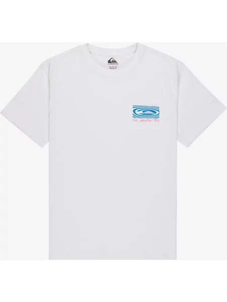 Koszulka Quiksilver Fundamental Ripples biało-niebiesko-różowa L biała