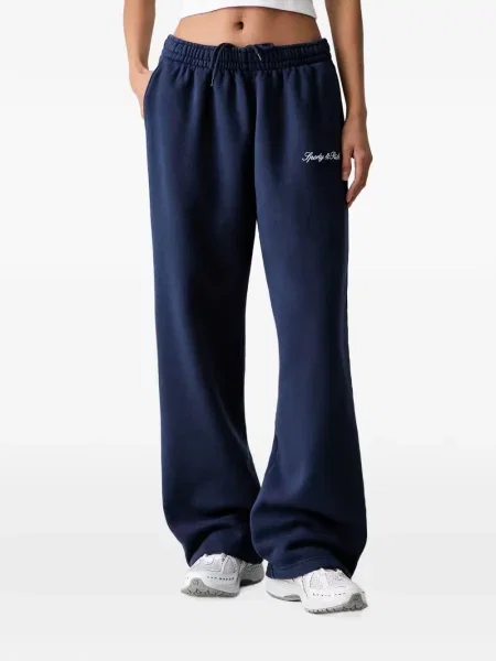 Pantaloni Sporty & Rich alergare cu autograf albastru