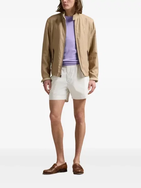 Pletene sportske kratke hlače Polo Ralph Lauren s printom bijela