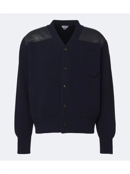 Cardigan Bottega Veneta din piele albastru