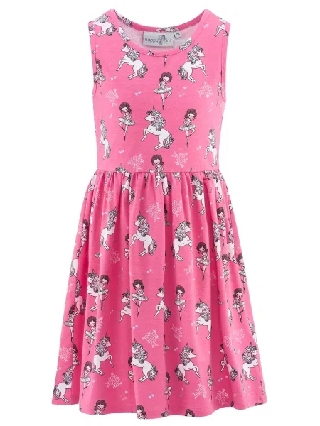 Happy girls Rochie albastru porumbel / roz / negru alb