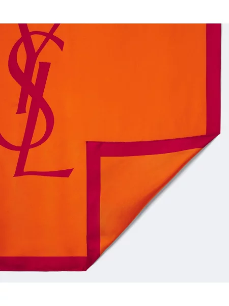 Fular Saint Laurent de mătase portocaliu