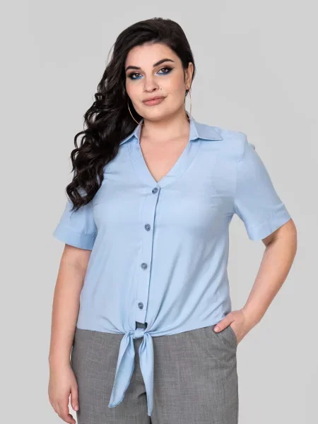Блуза All Posa віскоза/модал блакитний