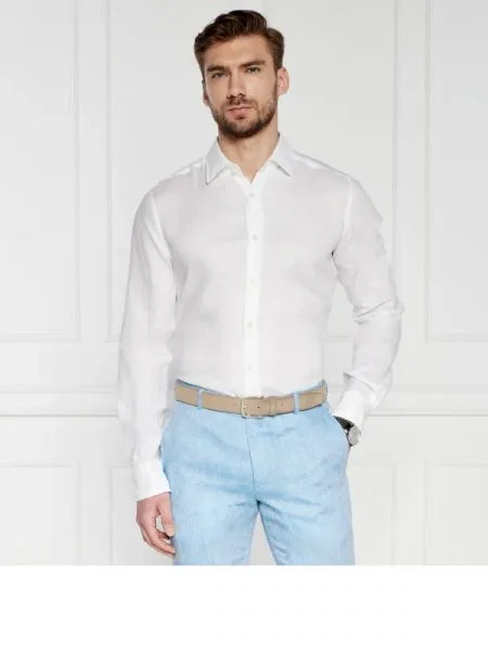 Windsor De in cămașă 13 Lapo-W | Shaped fit alb