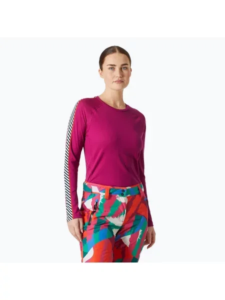 Termo tričko Longsleeve Helly Hansen Lifa Active Stripe Crew magenta růžové