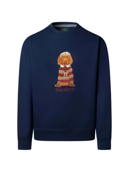 Hanorac Hackett London cu broderie albastru