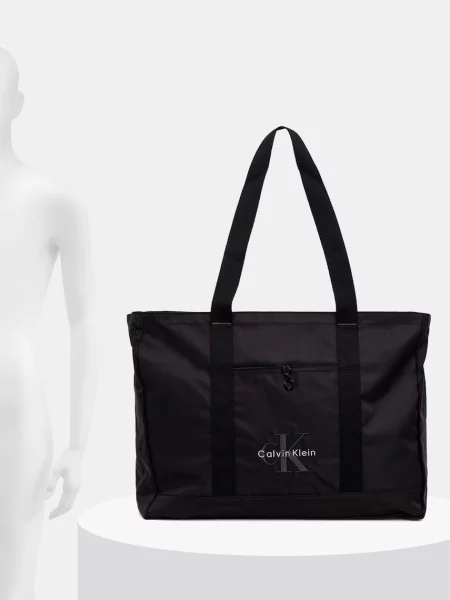 Calvin Klein Shopper táska BOLD / fehér fekete