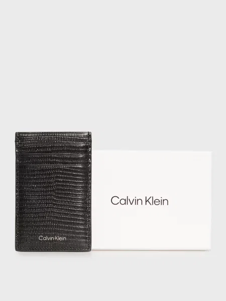 Шкіряний гаманець Calvin Klein чорний