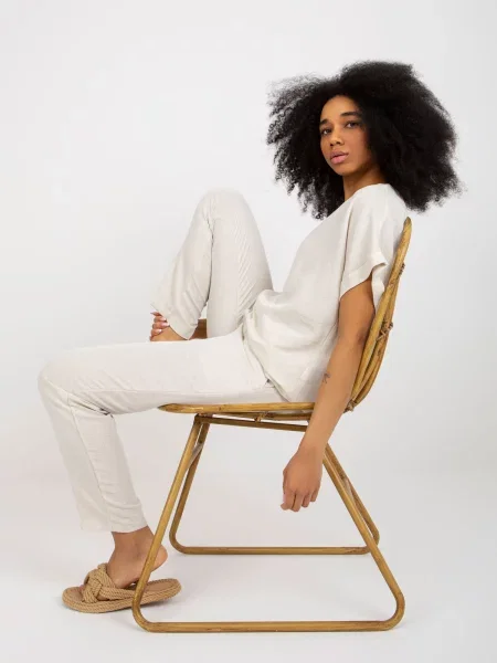 Komplet dresowy Rue Paris beżowy