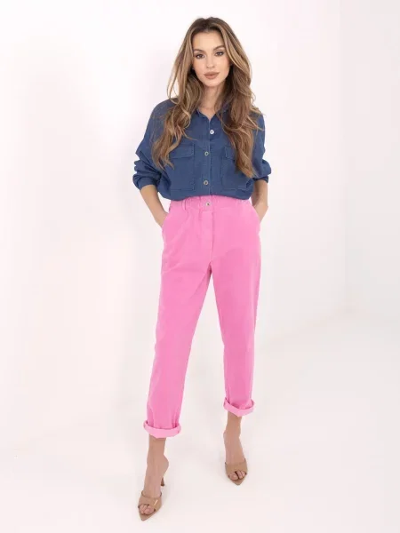 Pantaloni Italy Moda de catifea albastru