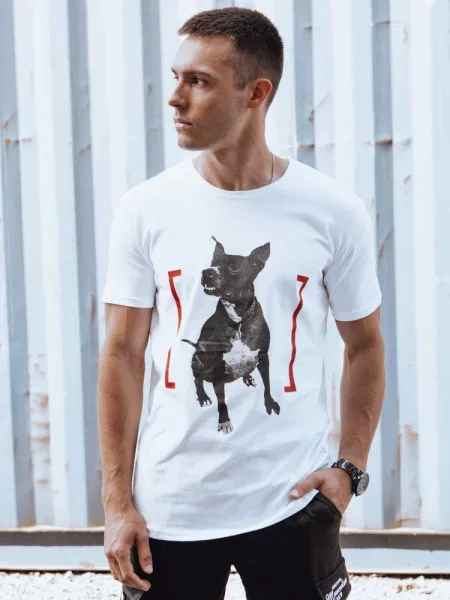 T-shirt z nadrukiem Dstreet biały