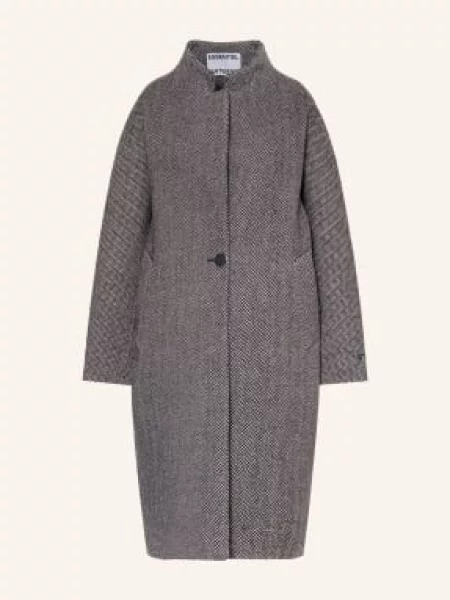 Essentiel Antwerp Oversized Kabát Kabala tmavě / světle šedá