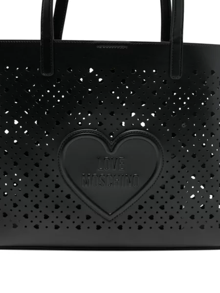 Чантичка Love Moschino със сърца черно