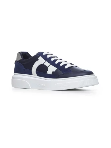 Sneakersy Ferragamo skórzane niebieskie