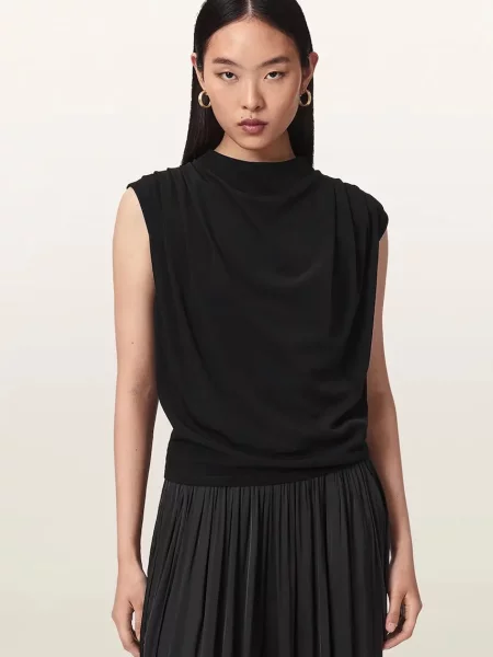 AllSaints tricou pentru femei EMERSON TOP negru