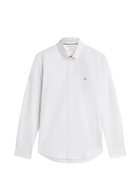 Cămașă Tommy Hilfiger din țesătură twill alb