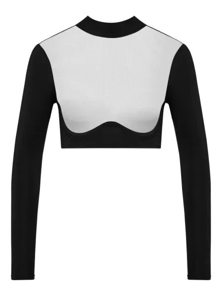 Top Maison Close transparente lung negru