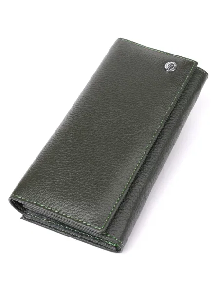 Кожаный кошелек St Leather Accessories зеленый