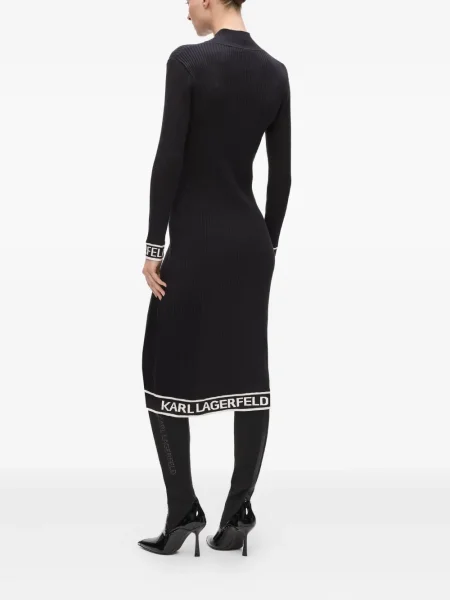 Rochie midi Karl Lagerfeld tricotate până la genunchi de costum negru