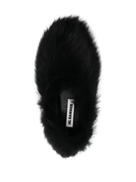 Μπαλαρίνες Jil Sander με γούνα μαύρο