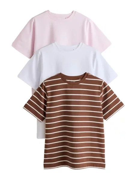 Next Tricou maro / roz alb