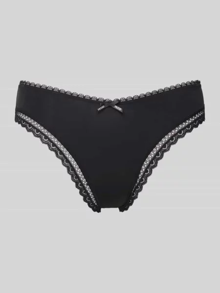 Stringi z koronkowym obszyciem model ‘UNIQUE’ Hugo czarne