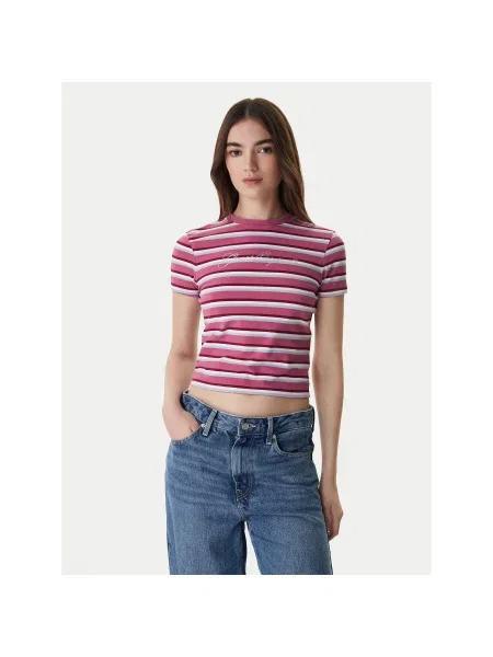 Guess Majica Regular Fit roza