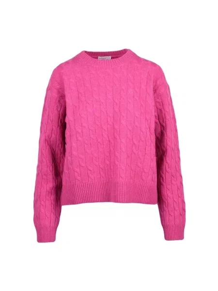Sweter Ballantyne wełniany różowy