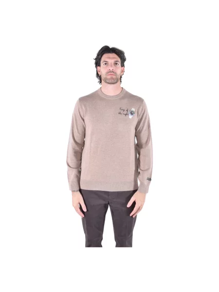 Sweter Mc2 Saint Barth wełniany brązowy