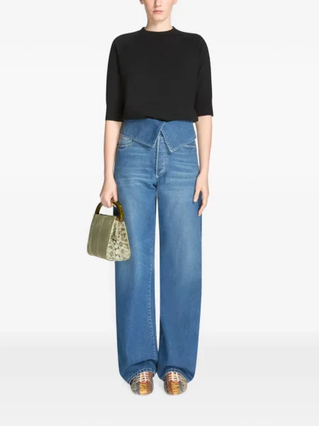 Pantaloni Dries Van Noten albastru
