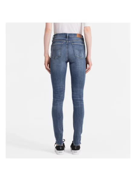 Skinny jeansy skinny Calvin Klein niebieskie