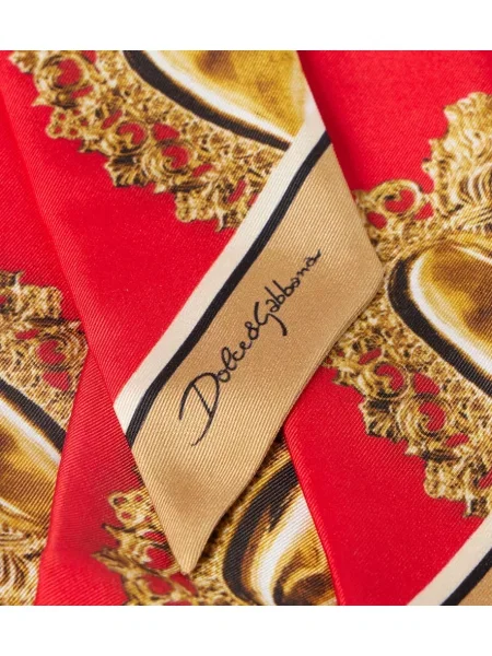 Fular Dolce&gabbana de mătase cu imagine roșu