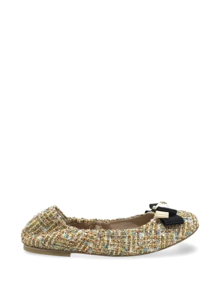 Balerini Casadei cu funde din tweed