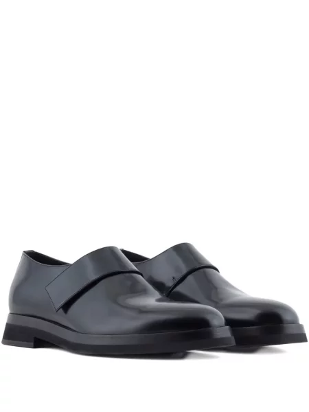 Кожаный обувки монк Giorgio Armani черно