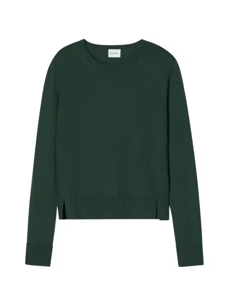 Tricou mânecă lungă Closed cu decolteu rotund lung verde