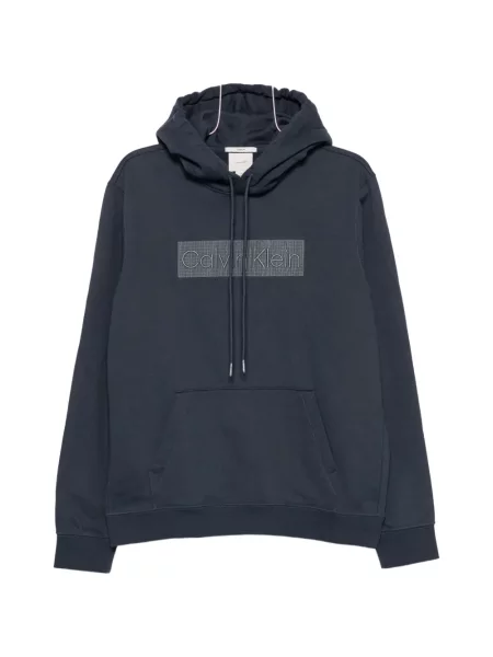 Hoodie Calvin Klein με σχέδιο με κορδόνι μπλε