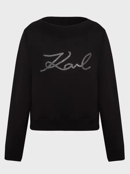 Страз світшот Karl Lagerfeld чорний