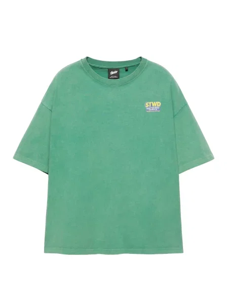 Pull&Bear Tricou STWD albastru / galben / verde deschis roșu