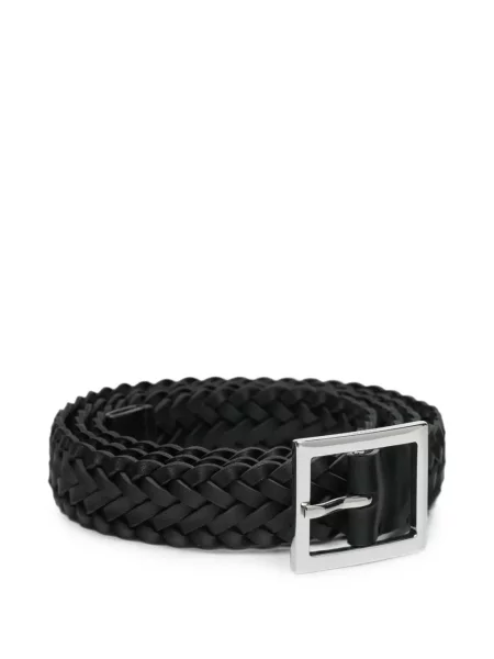 Cu centură curea Amiri din piele țesută negru