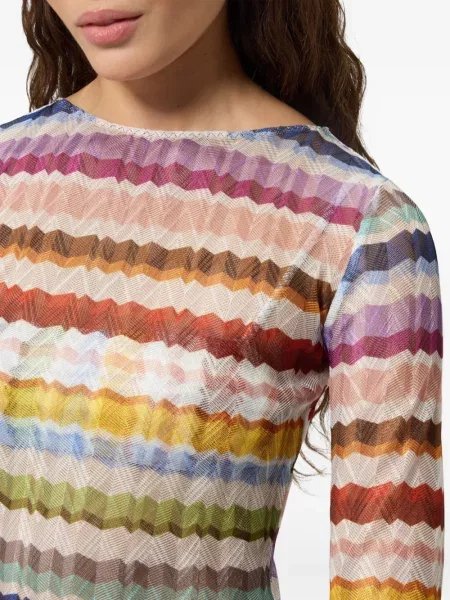 Πλεκτή μακρύς φόρεμα Missoni πορτοκαλί