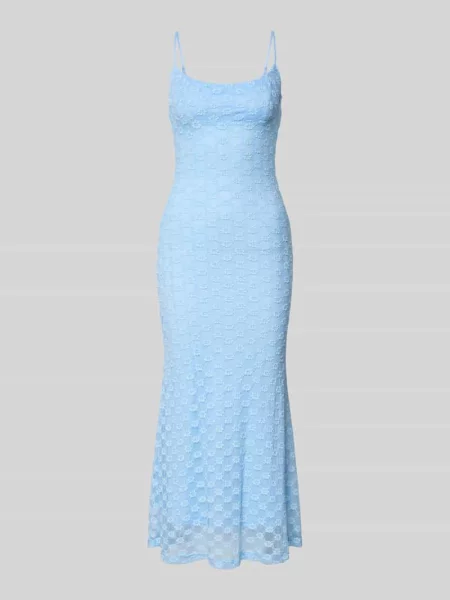 Sukienka midi o kroju slim fit z kwiatowym obszyciem z koronki na całej powierzchni Bardot