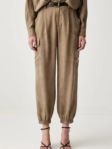 ViCOLO pantaloni cargo pentru femei din lyocell verde